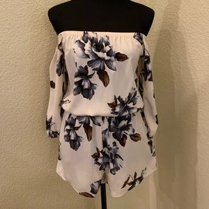 Vici Floral Off the Shoulder Romper